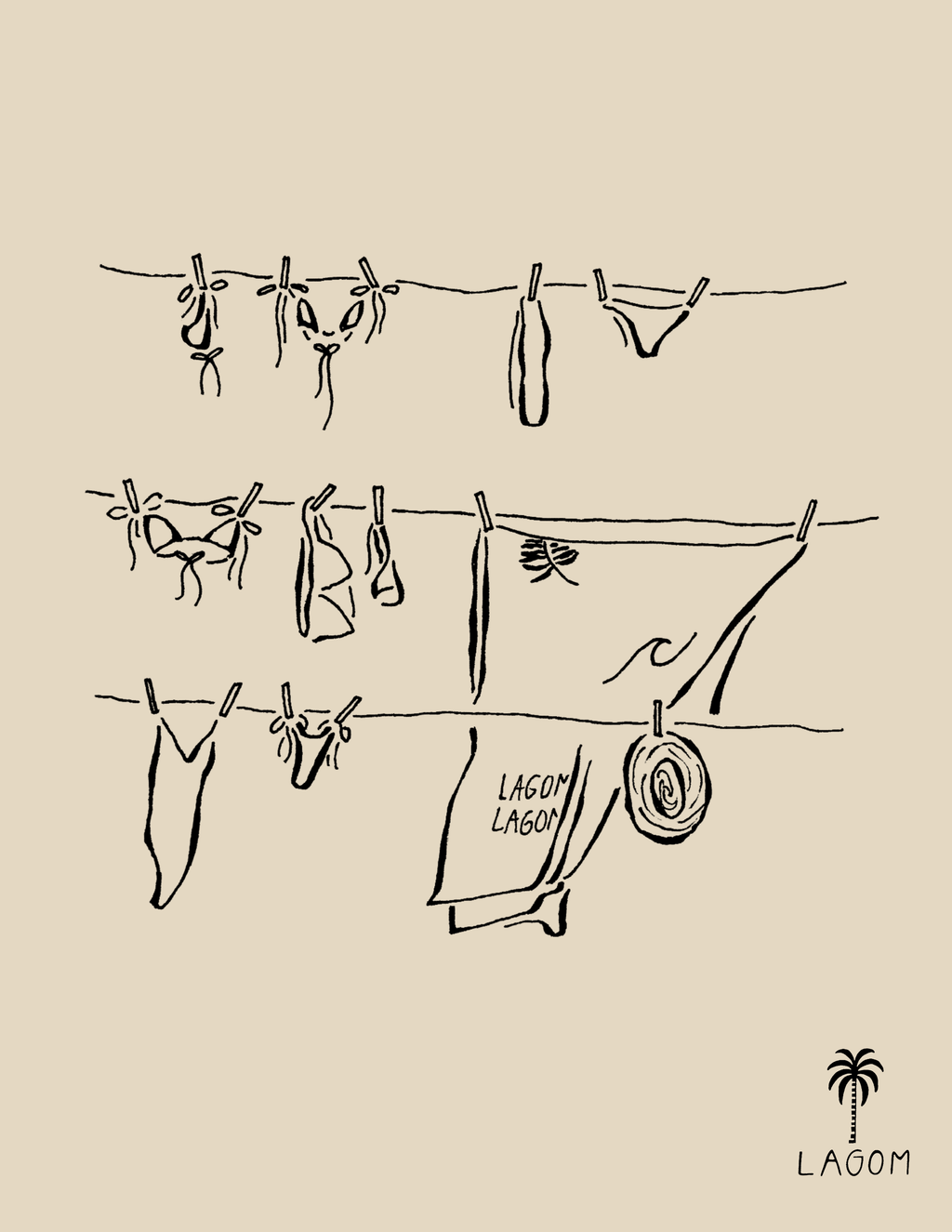 Swimsuit Line Print