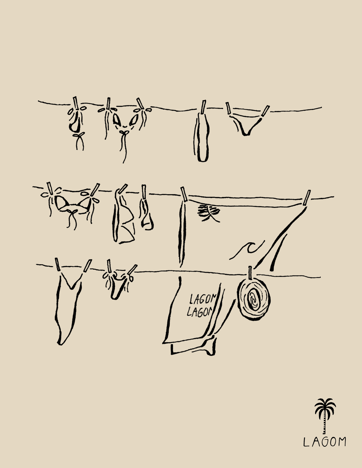 Swimsuit Line Print