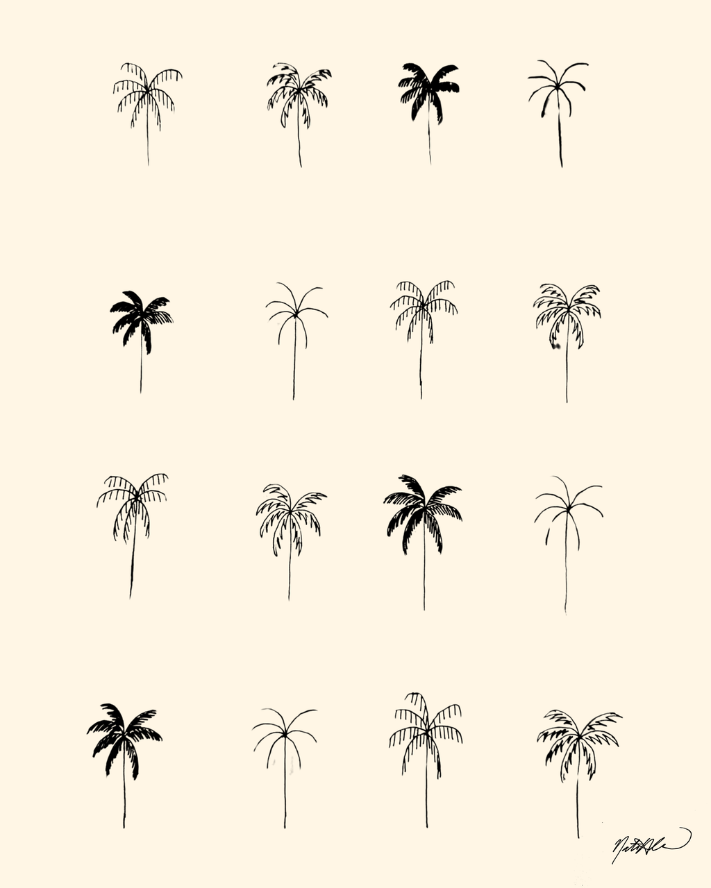 16 Palms Print