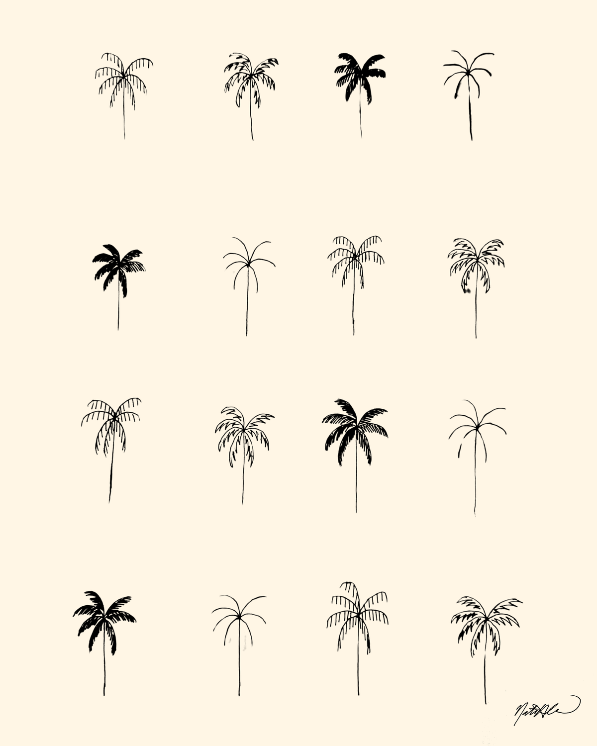16 Palms Print