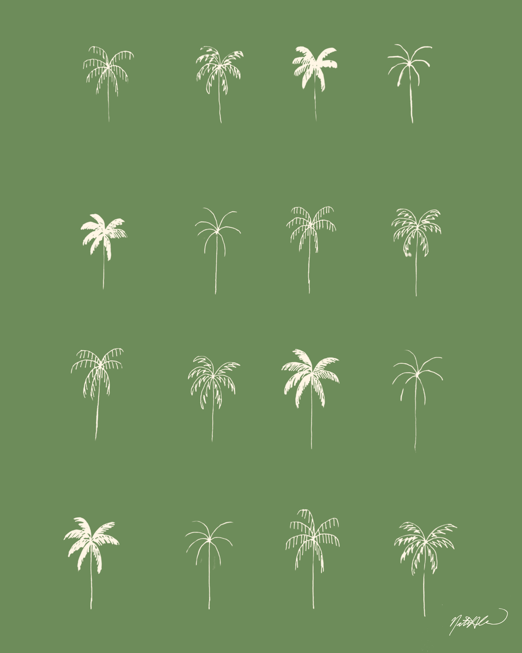 16 Palms Print