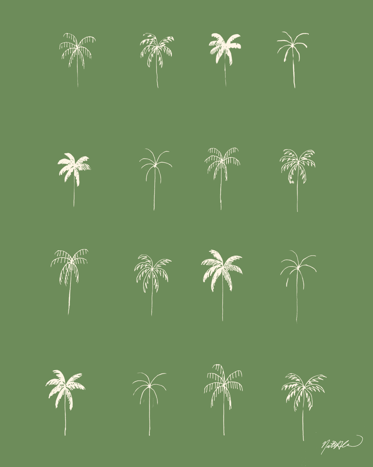 16 Palms Print