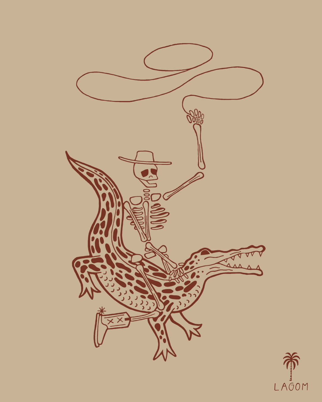 Gator Wrestling Print