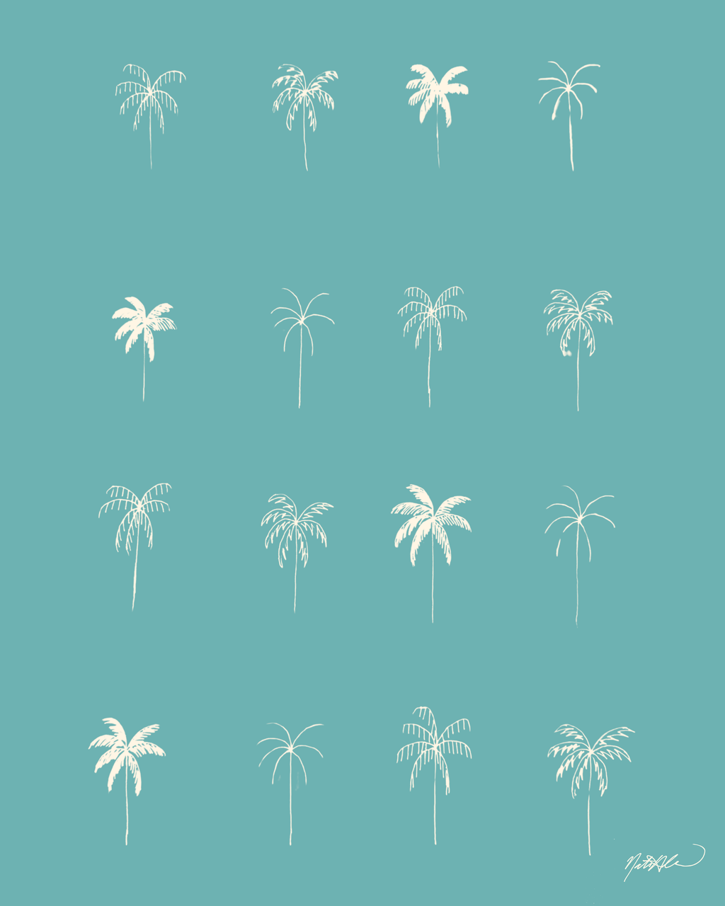 16 Palms Print
