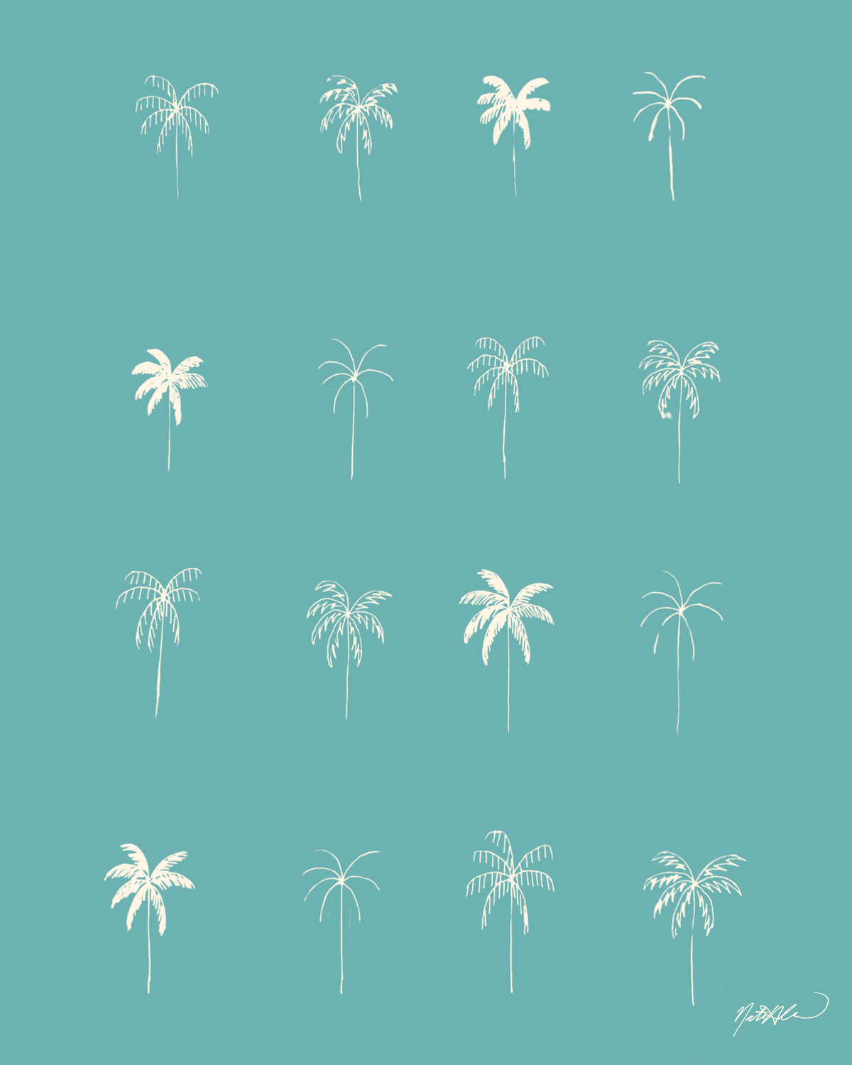 16 Palms Print