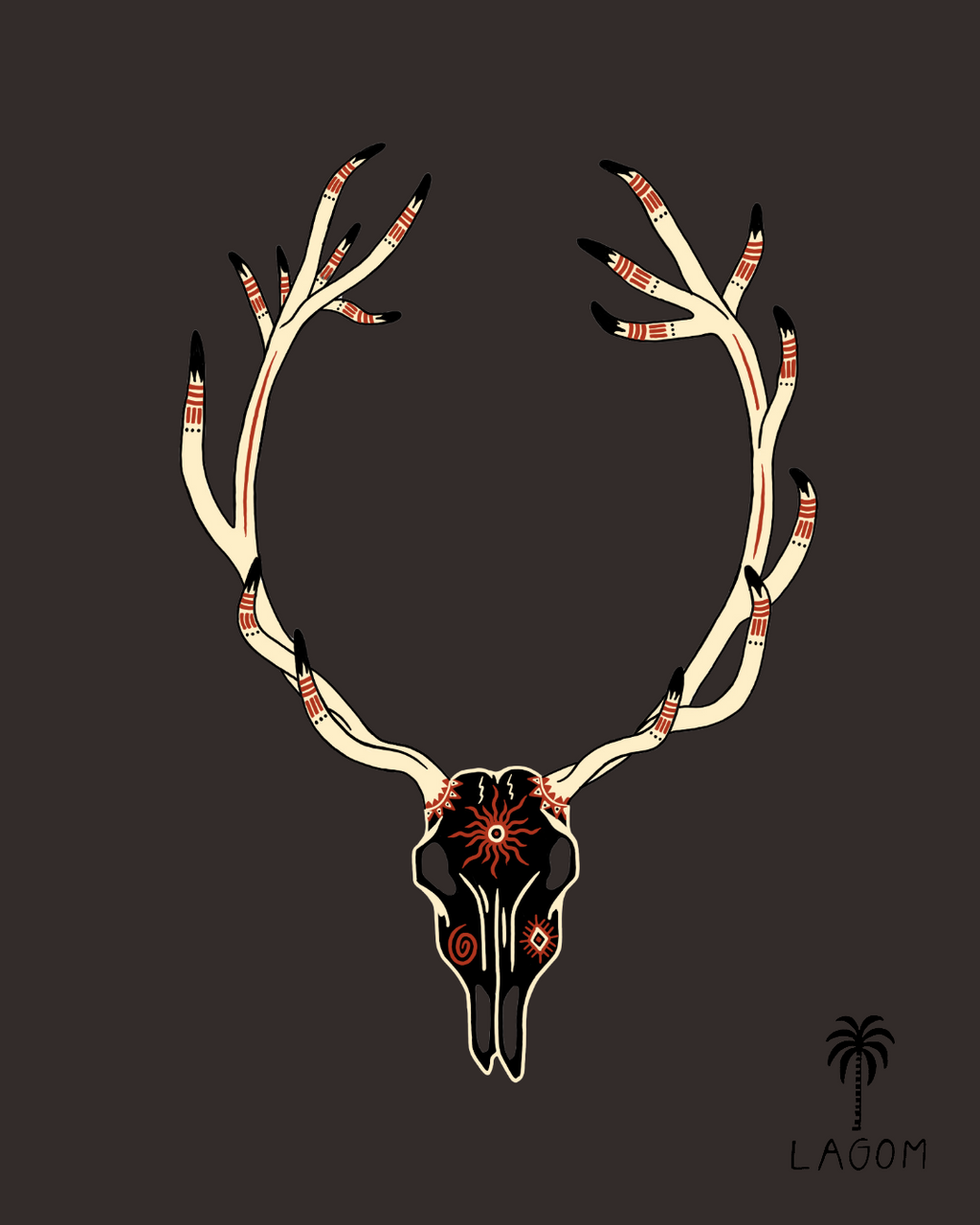 Elk Skull Print