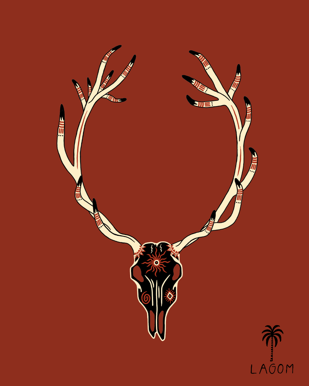 Elk Skull Print