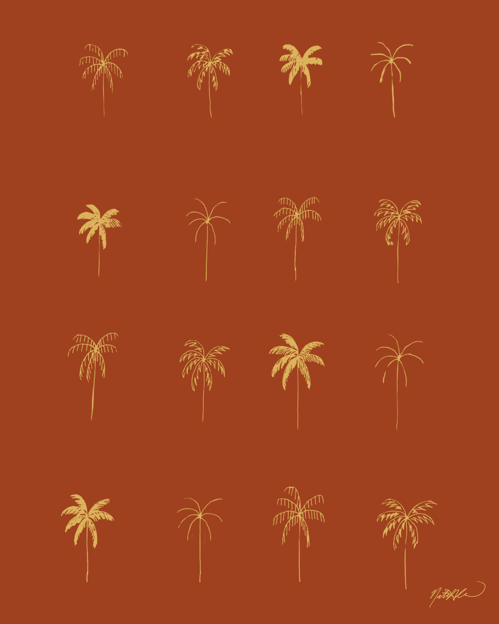 16 Palms Print