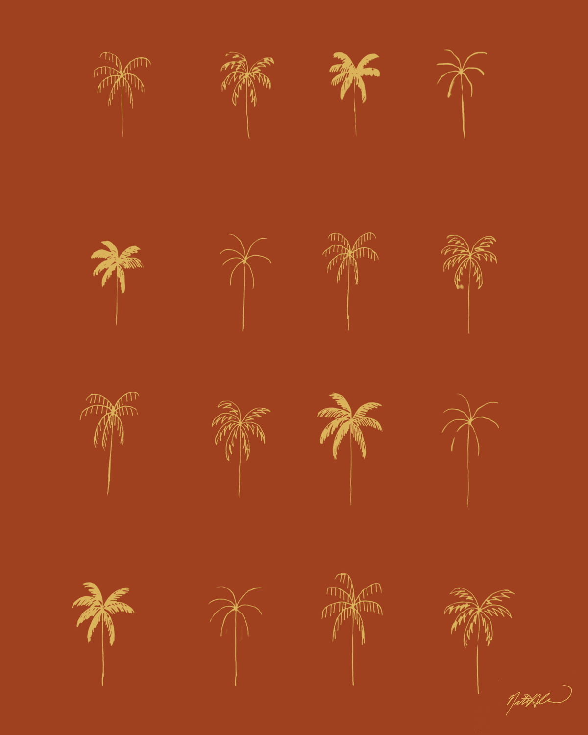 16 Palms Print