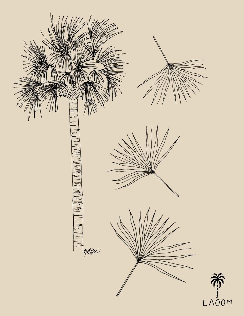 Palmetto Fans Print