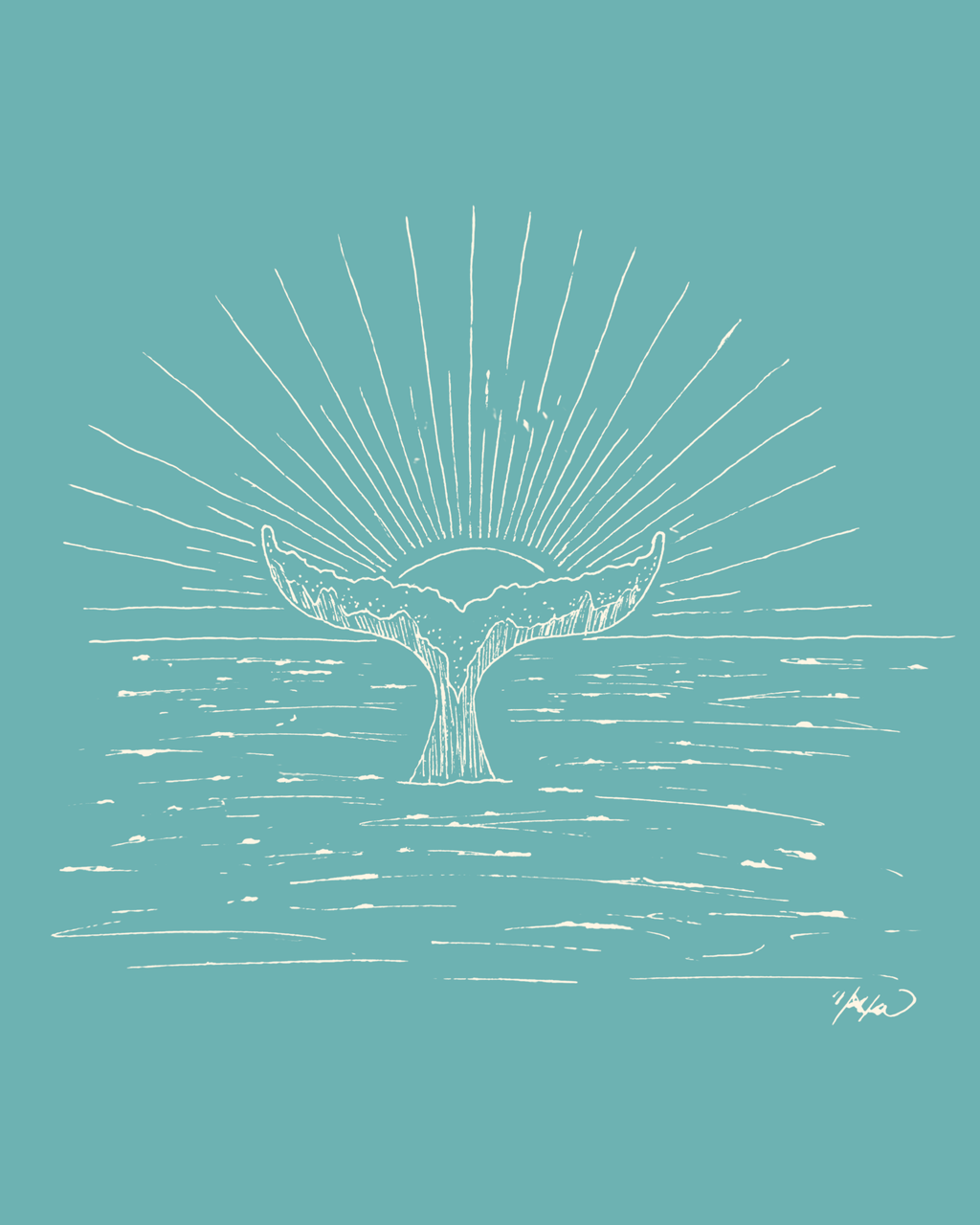 Whale Fin Print
