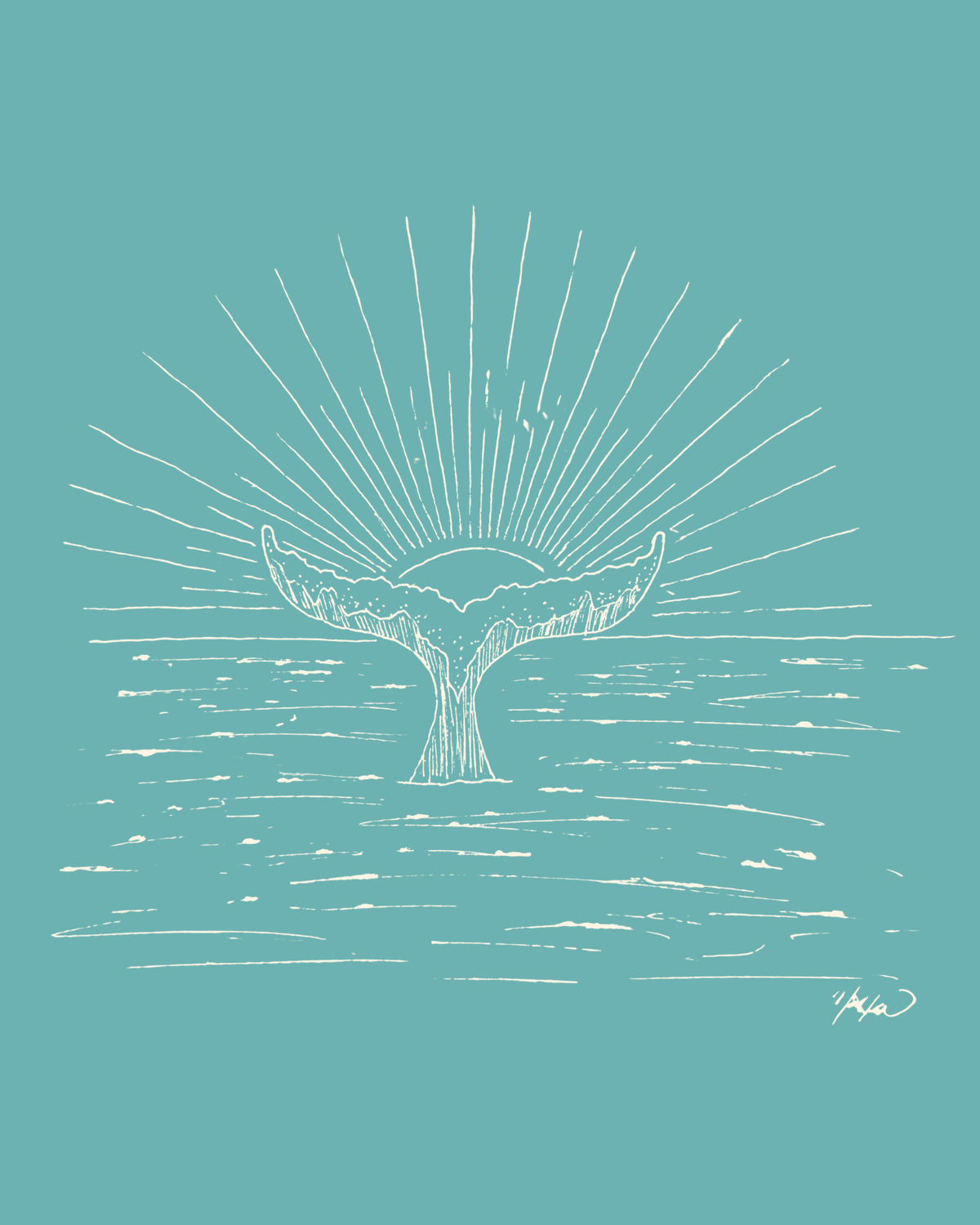Whale Fin Print
