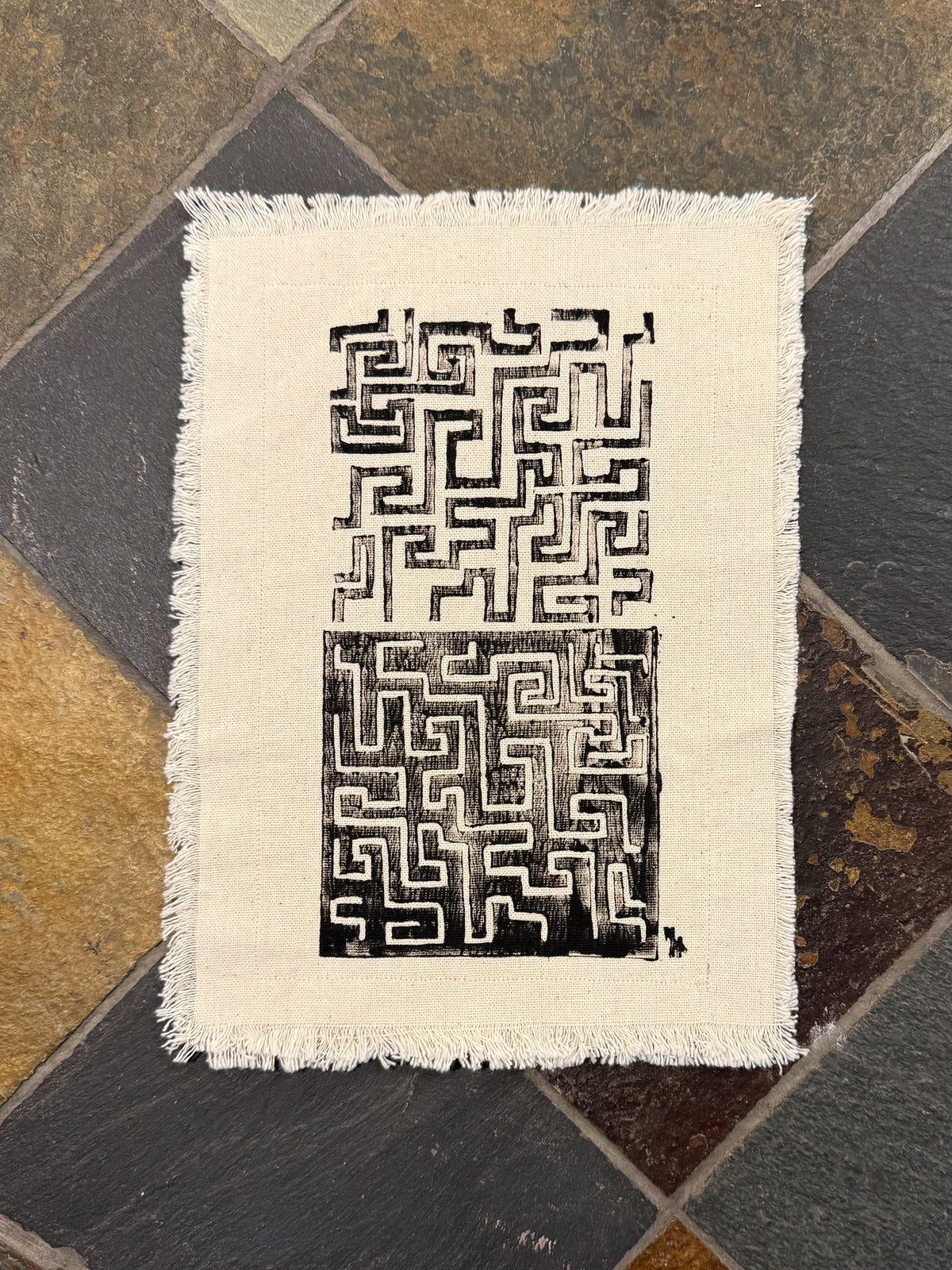 Labyrinth Block Print